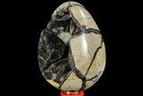 Septarian Dragon Egg Geode - Black Crystals #109973-3